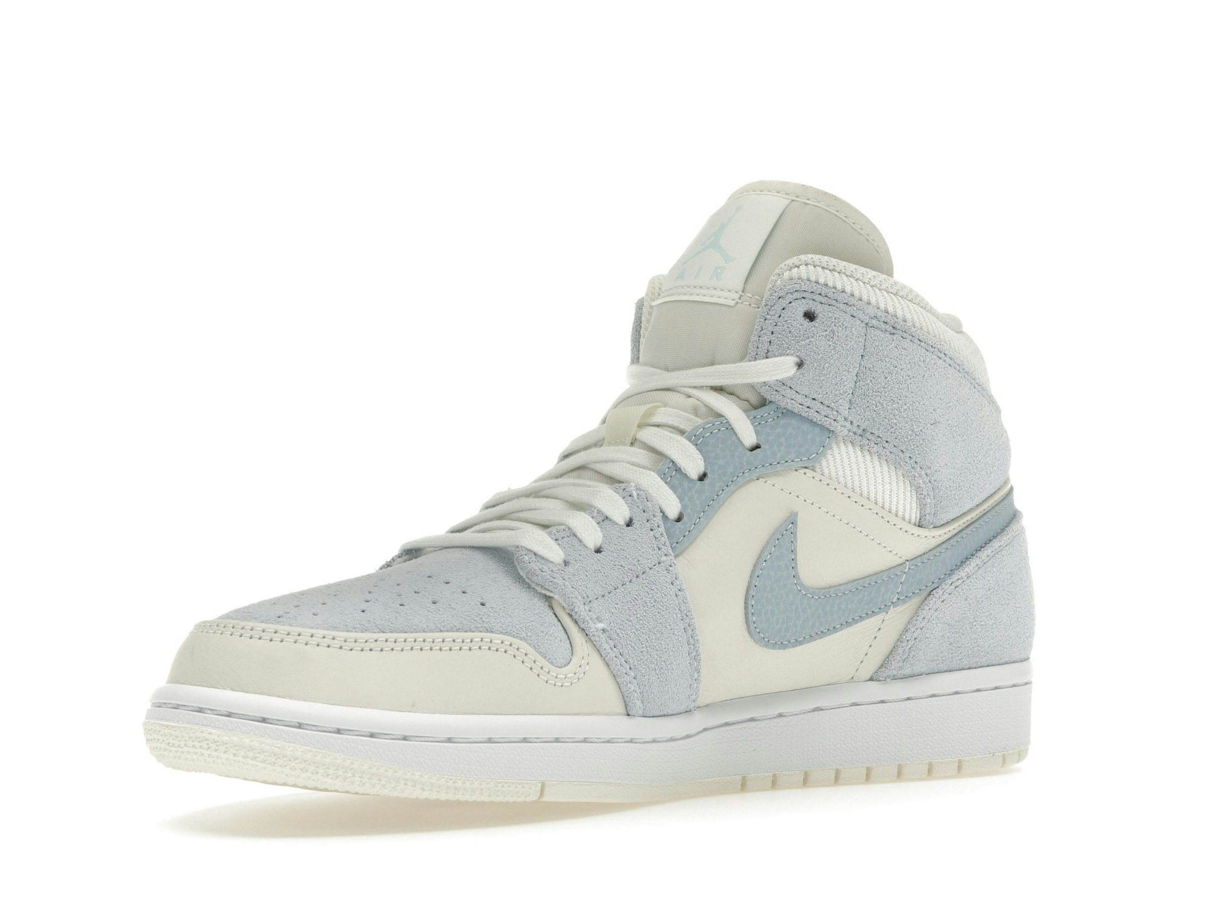 Jordan 1 Mid Trainers DA4666-100 - Sail/Blue Mixed Textures