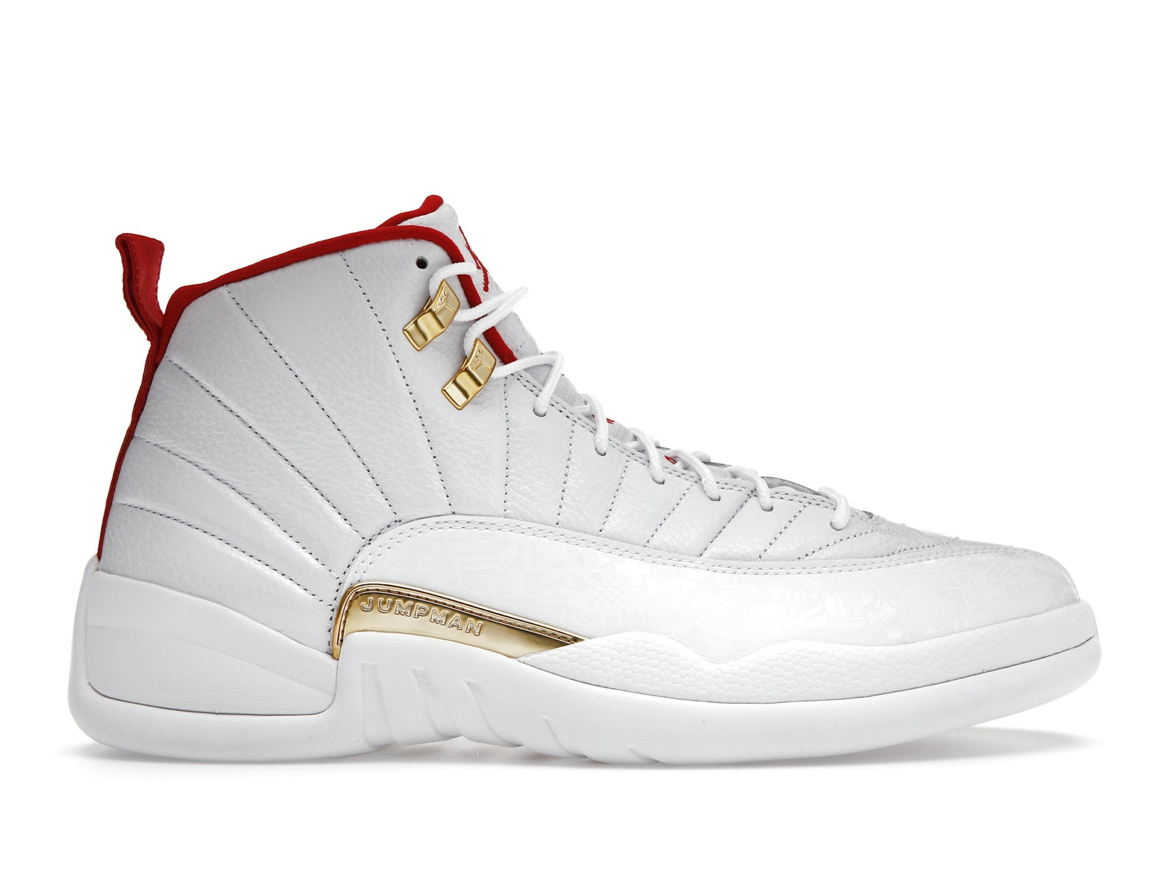 Air Jordan 12 Retro FIBA (2019) Trainers - White/University Red-Metallic Gold - 130690-107