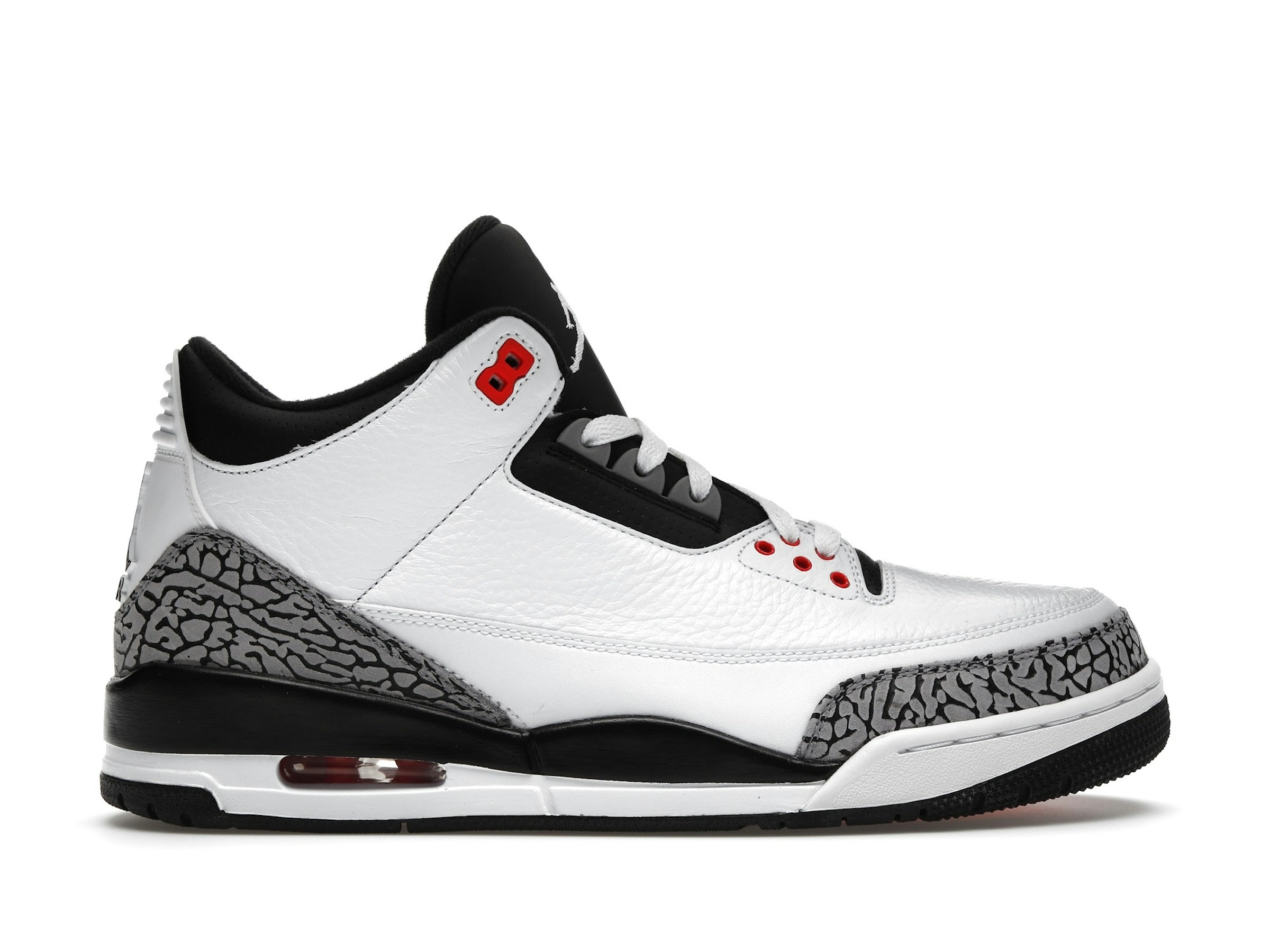 Air Jordan 3 Retro Trainers, 136064-123 - White/Cement Grey/Infrared 23/Black