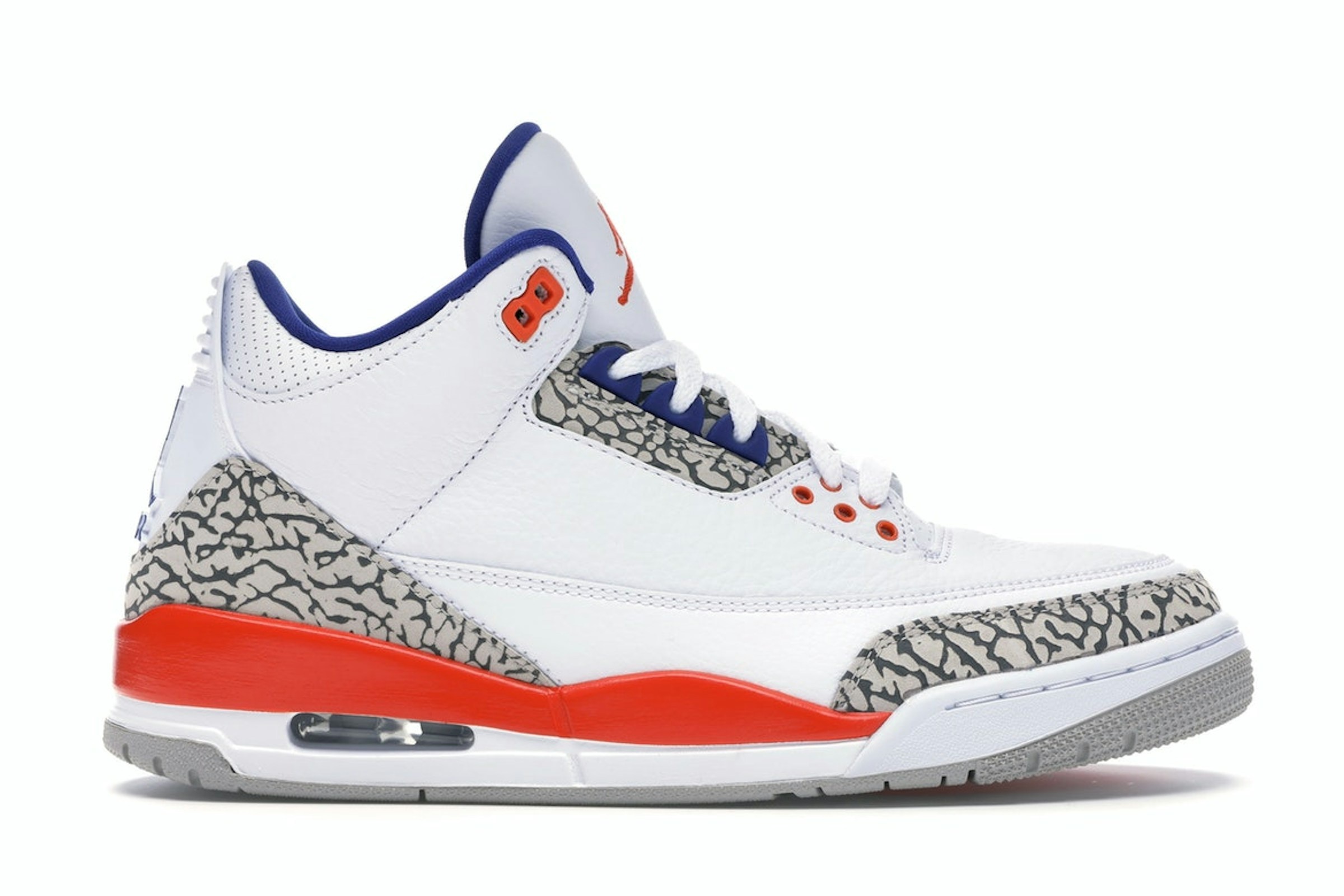 Air Jordan 3 Retro Knicks Trainers 136064-148 - White/Old Royal/University Orange
